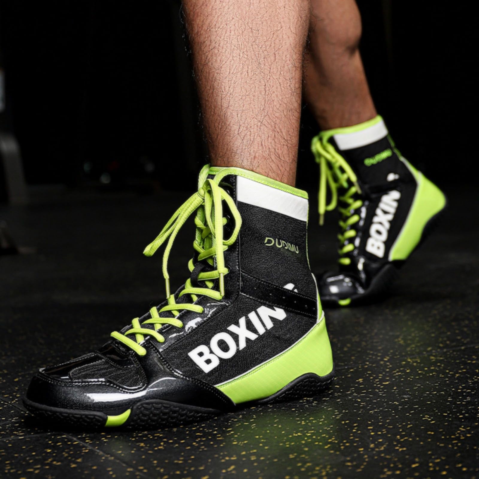 Hixingo Scarpe da Boxe Uomo Donna 36-46, Stivaletti da Wrestling Uomo Donna con Suole in Gomma Antiscivolo Leggero e Traspirante per Allenamento di Fitness