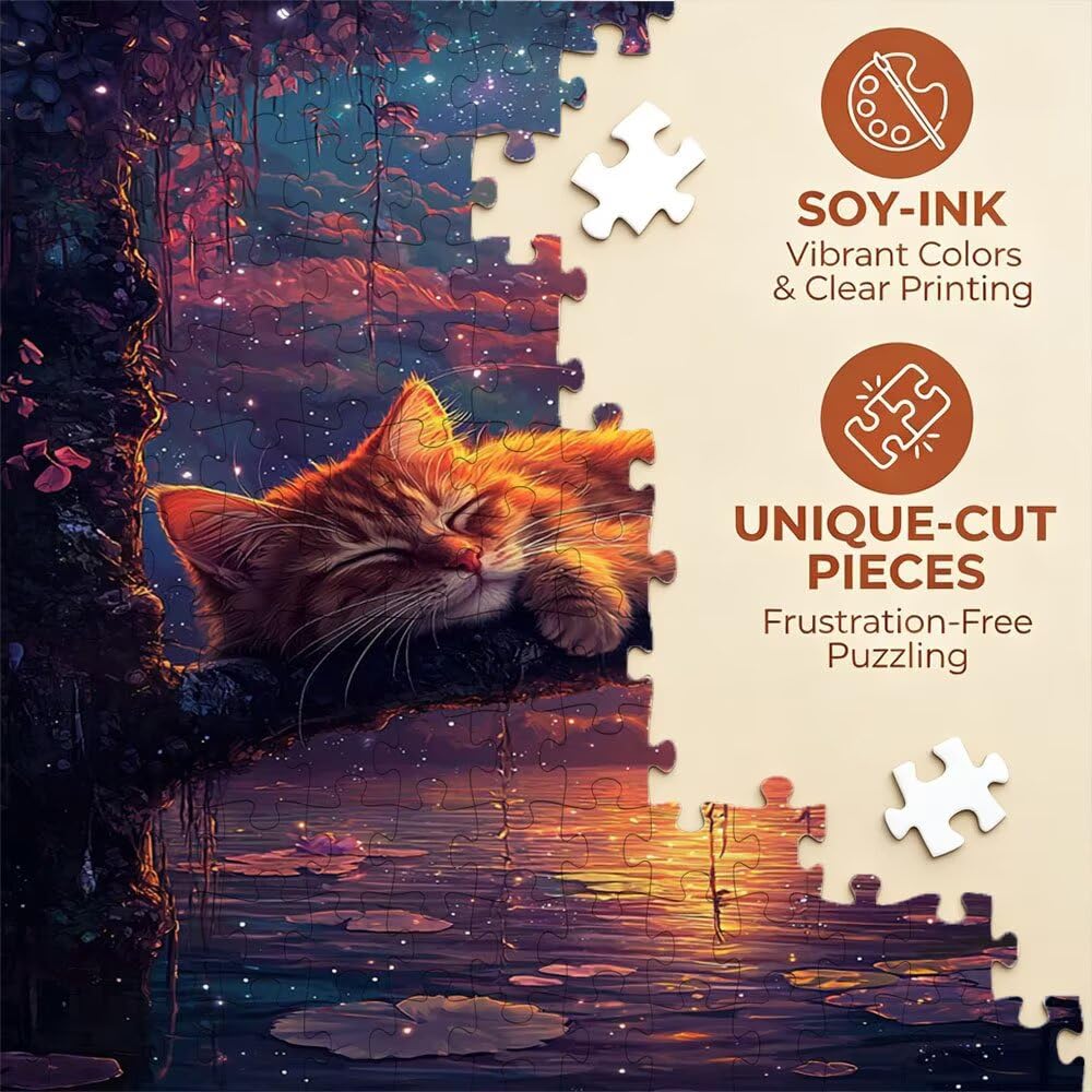 Teich Katze Puzzle 4000 Teile, Klassische Puzzles, Geschicklichkeitsspiel Puzzle für Erwachsene, Puzzlespiele für Die Ganze Familie, Mit Schöner Verpackung, Dekoration Puzzles DX0YL3-148