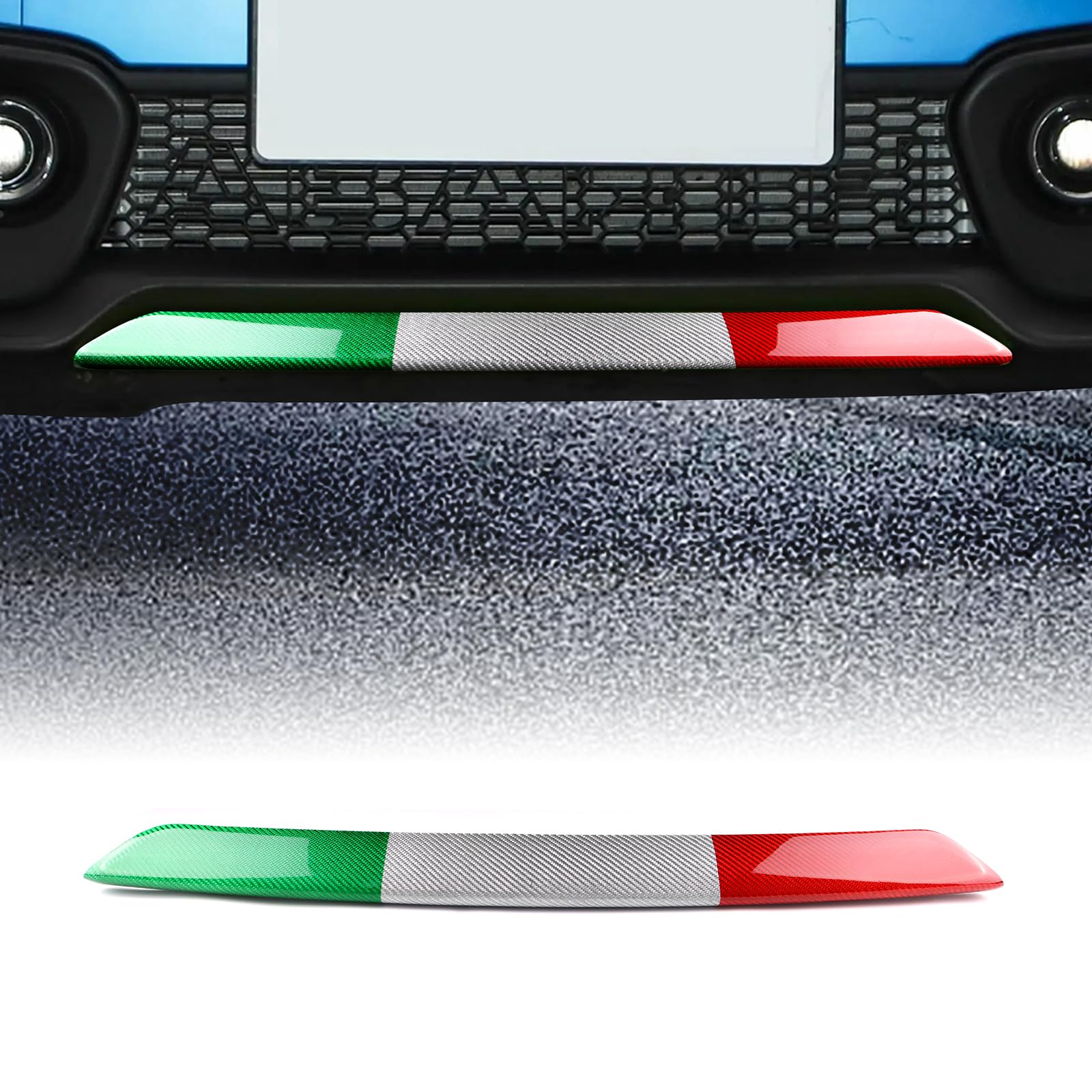KUNGKIC Per Abarth 595 2017-2023 Paraurti auto in fibra di carbonio rigida striscia decorativa sotto i fari fendinebbia adesivi decorativi accessori esterni regalo (colore italiano)