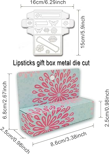 Alinacutle Corte de metal troquelado caja de lápiz labial caja de regalo Scrapbooking Papel Craft Album Plantilla de tarjeta hecha a mano