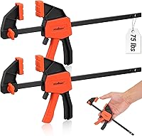 Vista 16 de HORUSDY Abrazaderas de barra de 6 pulgadas para carpintería, paquete de 2 abrazaderas de agarre rápido, abrazadera F resistente y separador