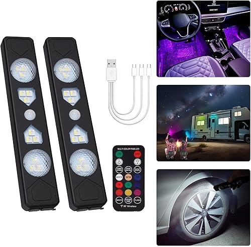 1797 Luces LED inalámbricas para interior del automóvil, atmósfera ambiental, control de sonido remoto, kit de iluminación de estrella de acento de