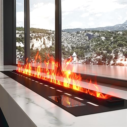 Miniatura 6 de Chimenea eléctrica de 59 pulgadas con chimenea eléctrica empotrada de bajo ruido de 8 colores control remoto panel ultrafino doble chimenea