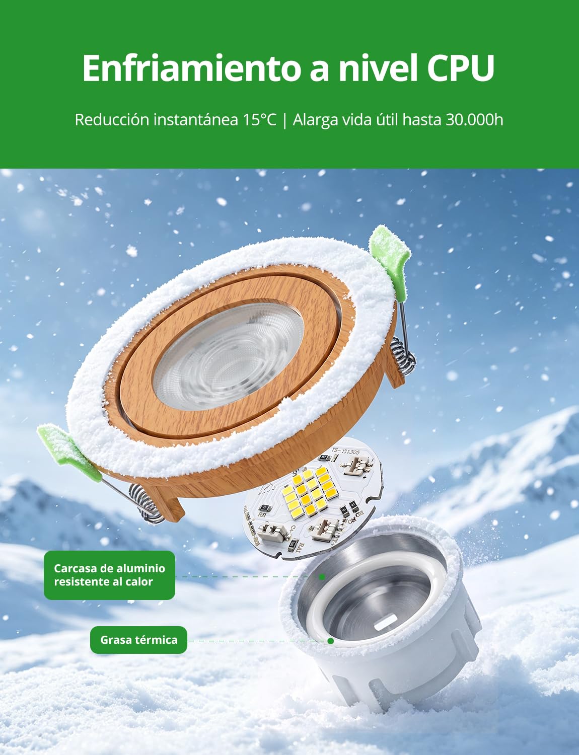 HOMEOW Focos Led Interior Techo Regulable Ojos de Buey Led IP44 Baño | Downlight Led 230V Dimmable Madera, Foco Empotrado Techo Led 72mm - 80mm 5W Cocina, Pack of 10 + 1 LED reemplazable