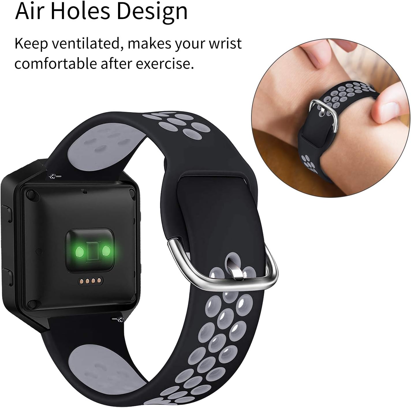 Acrbiutu Bands Compatible with Fitbit Blaze, Soft Silicone Breathable Replacement Sport Accessory Strap Wristband with Metal Frame for Fitbit Blaze Smart Fitness Watch Women Men