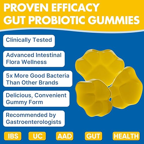 Miniatura 7 de Gomitas de probióticos y salud intestinal, 112.5 mil millones de UFC, sin azúcar, 8 cepas + prebióticos + hierbas - para digestivo, inmune, diarrea