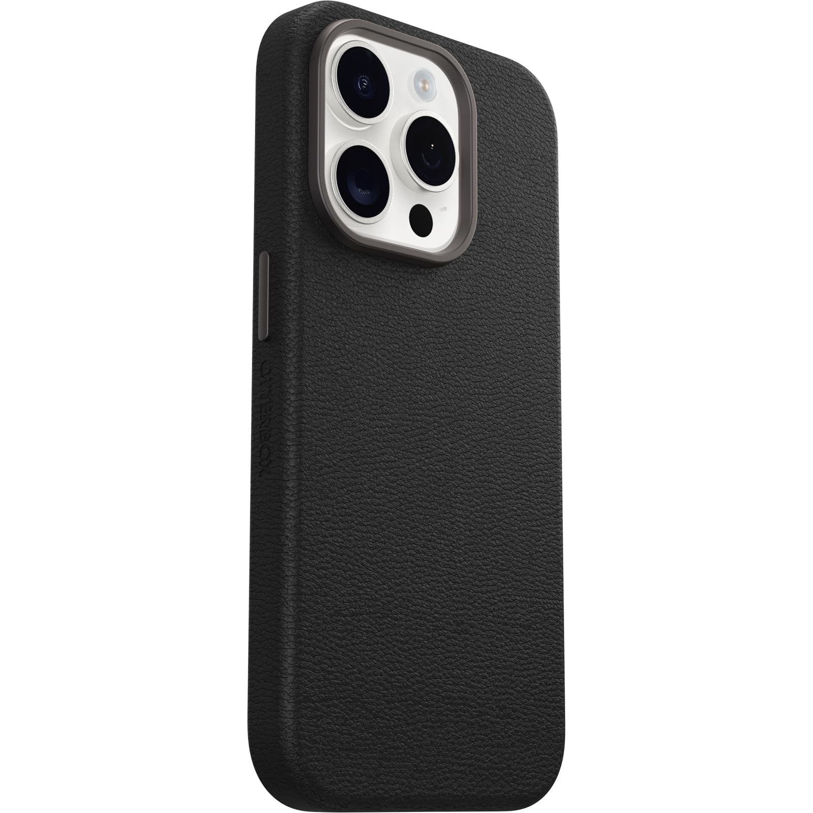OtterBox Symmetry Series Cactus Leather MagSafe Custodia per iPhone 15 Pro, custodia protettiva sottile antiurto, a prova di caduta, testata 3x norme MIL-STD 810G, Nero