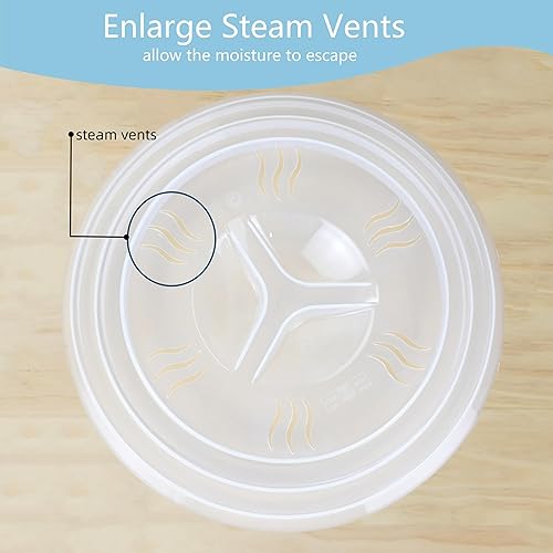 Miniatura 3 de Cubierta de silicona para salpicaduras de microondas de 11.8 pulgadas, altamente transparente, sin BPA, plegable, no tóxica, para placa de