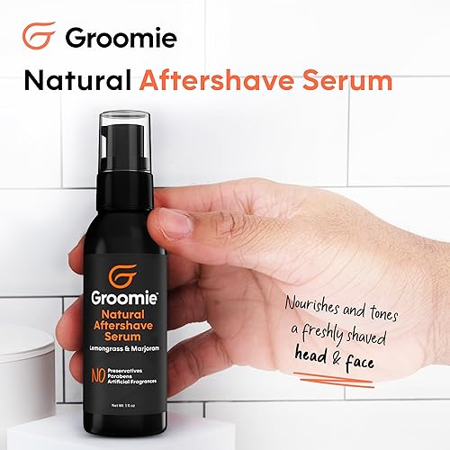 Miniatura 2 de GROOMIE Suero natural para después del afeitado para hombres calvos, cuidado de la piel de los hombres y después del afeitado para la cabeza, el