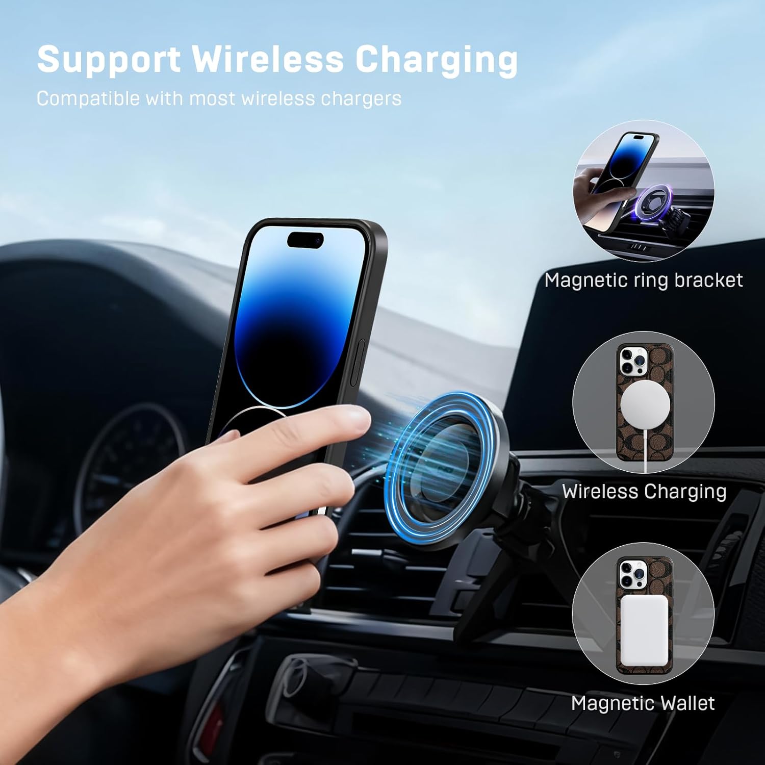 Wallet Case for iPhone 15 Pro Max with Strong Magnet, Detachable Kickstand Cover, Luxury PU Leather Design,​Compatible Phone Cover 6.7 Inch, Brown - Image 6