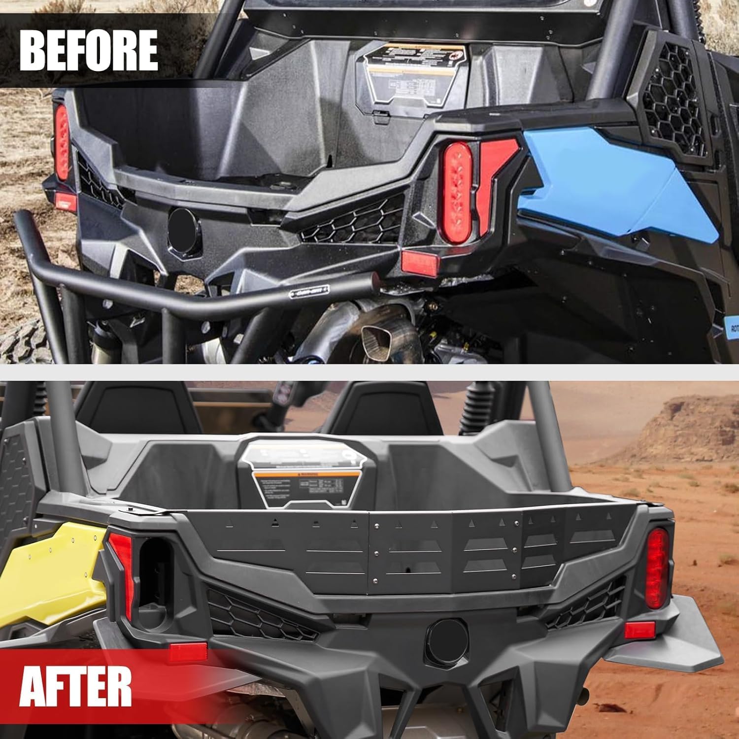 A & UTV PRO Bed Enclosure Tailgate for 2018-2023 Can Am Maverick Trail 800 1000 Sport, Heavy Duty Steel Rear Cargo Bed Rack Extender Accessories