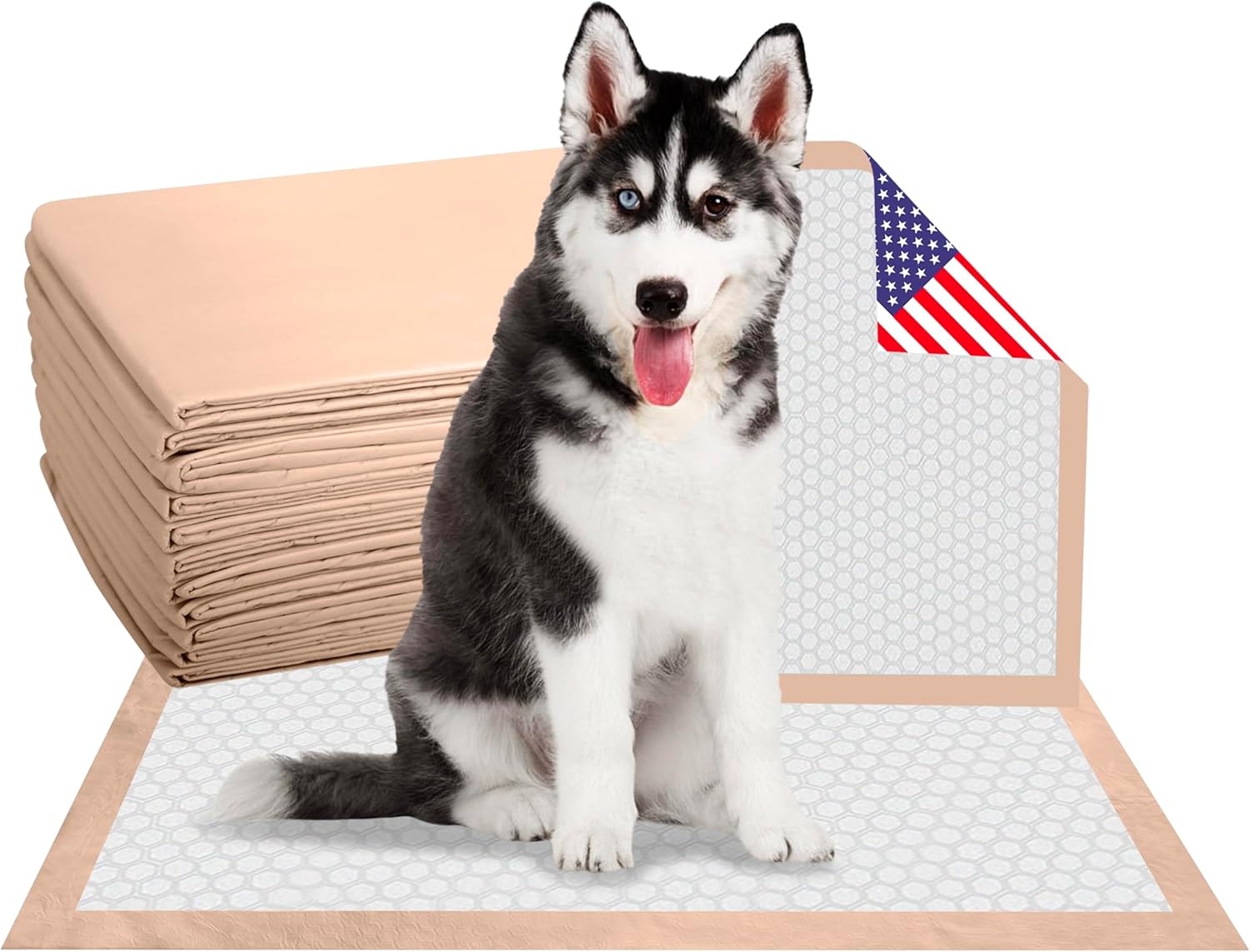 Large Puppy Pee Pads 30"x36" - Super Absorbent Dog Training Pads Disposable Pet Piddle Potty Pads for Puppies, Dogs, Cats, Rabbits, Quick Dry, Odor Control, 6-Layer, USA Made (100 Count)