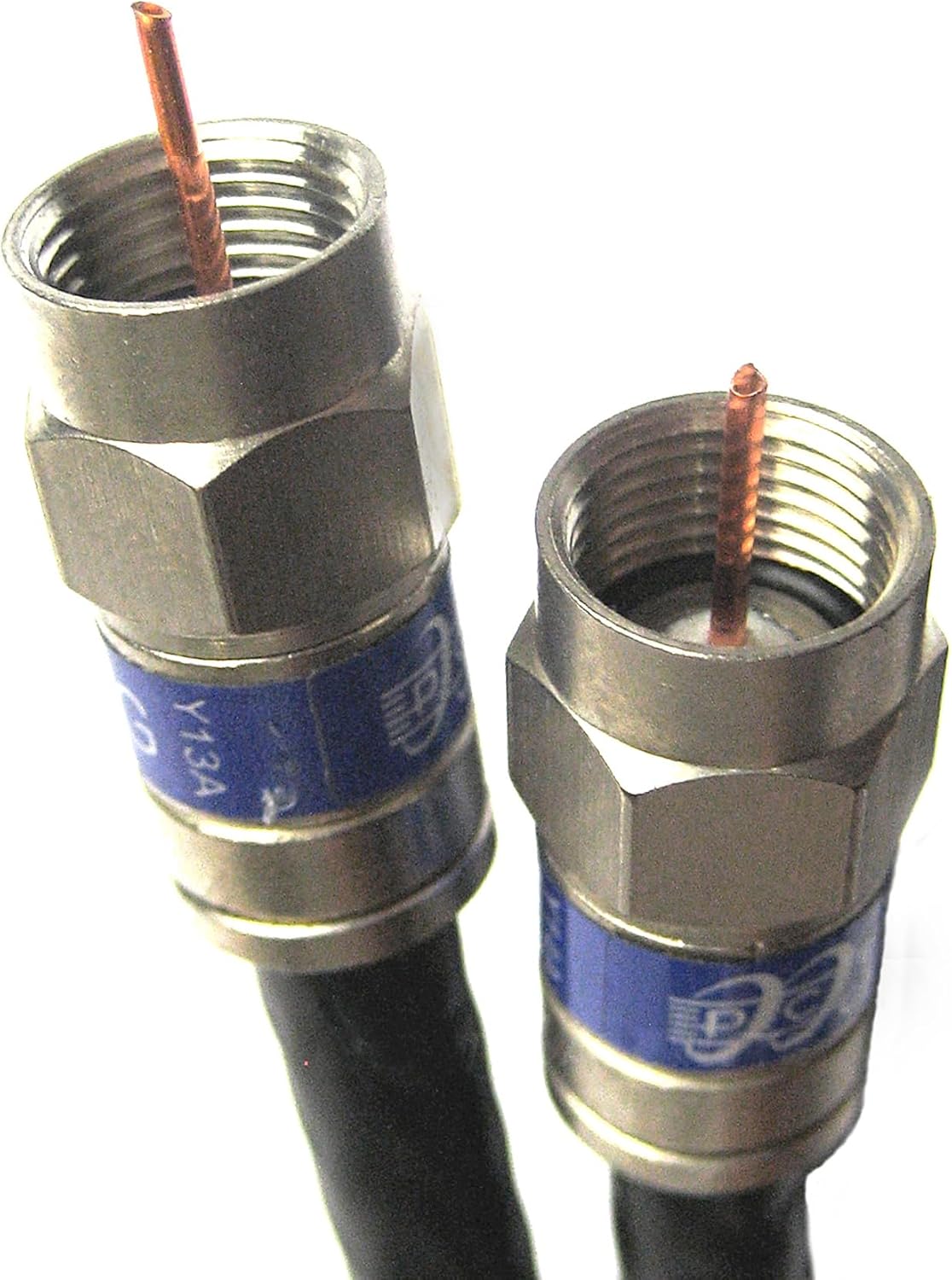 PHAT SATELLITE INTL 100 feet Quad Shield Solid Copper RG6 Coaxial Cable 3GHz CL2 UV Reisitant Jacket Indoor Outdoor Satellite Coax 18AWG 75 Ohm Anti-Rust Nickel Compression Connectors Assembled in USA