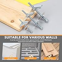 Vista 3 de Tanstic 30 juegos de pernos de palanca de 3/16 pulgadas y tuerca de ala, anclajes de palanca de mariposa con tuercas de ala, tuercas hexagonales