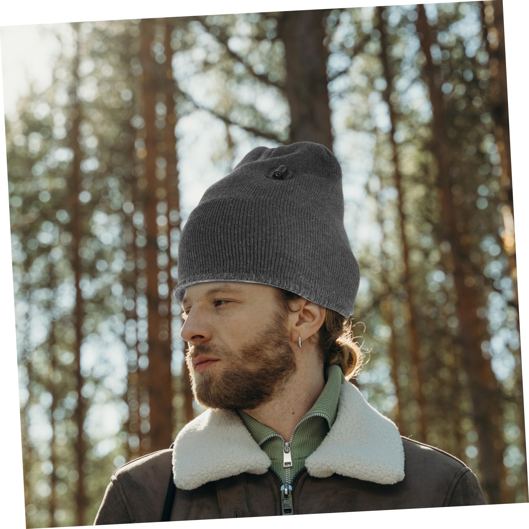 Sombrero Calentado Tapa Gorros Divertido Sombrero De Cubo Gracioso Hombres Pescador s Gorro Absorbente De Sudor Gorro Caliente Tejido Grey