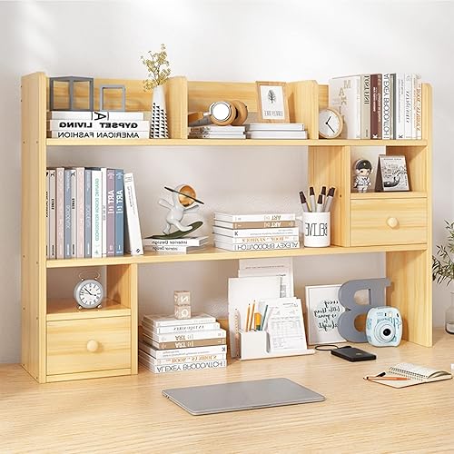 Organizador de escritorio  Estante de almacenamiento de oficina estantería de escritorio estantería de encimera con 2 cajones organizador de