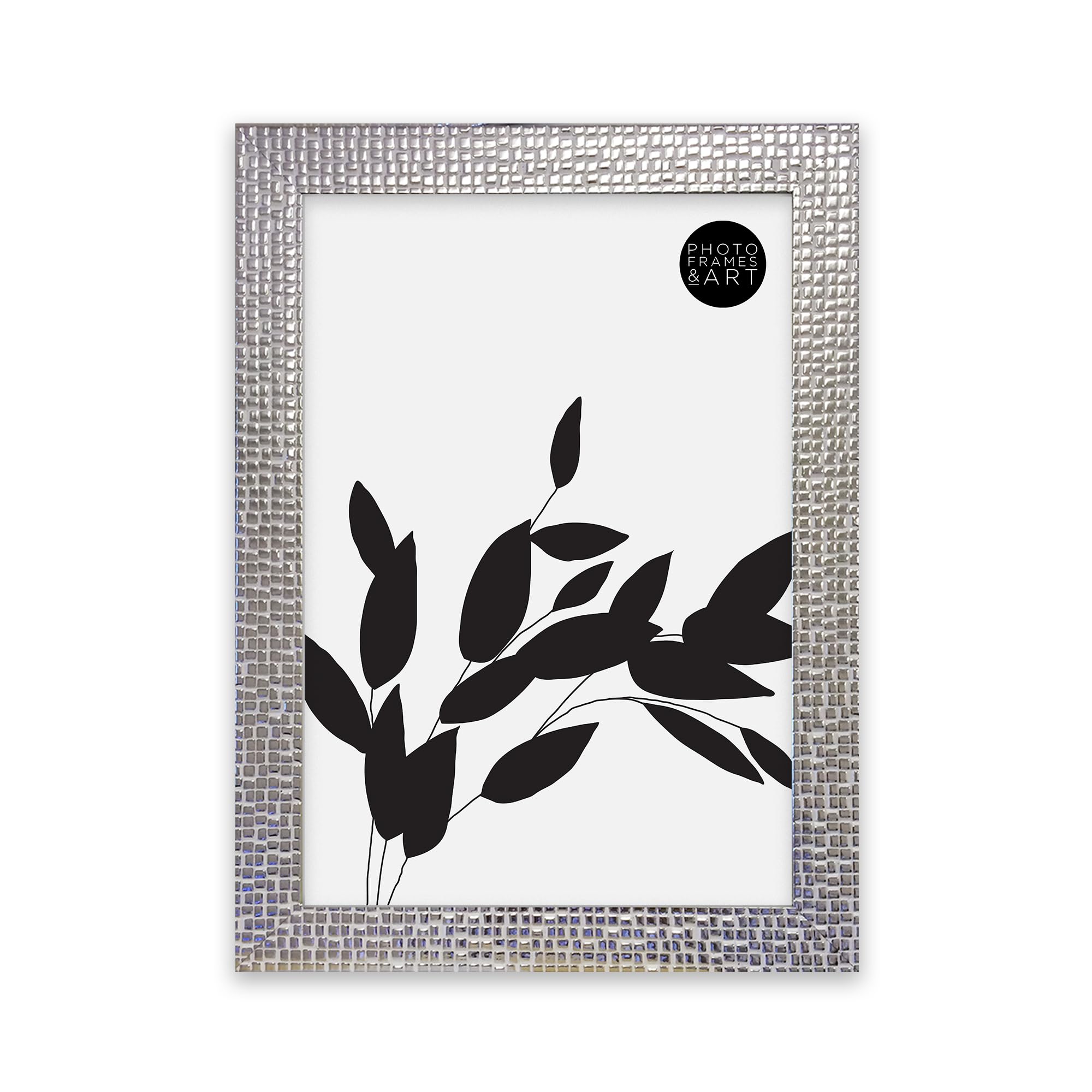 Pf+A Silver Real Glass Mosaic Effect A4 Picture Frame - 29.7X21cm Photo Frame Wall Mounting Portrait & Landscape