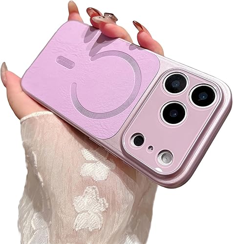 Designed for iPhone Case,Leather Magnetic Case,Compatible with MagSafe Wireless Charging (iPhone 11,Pink)