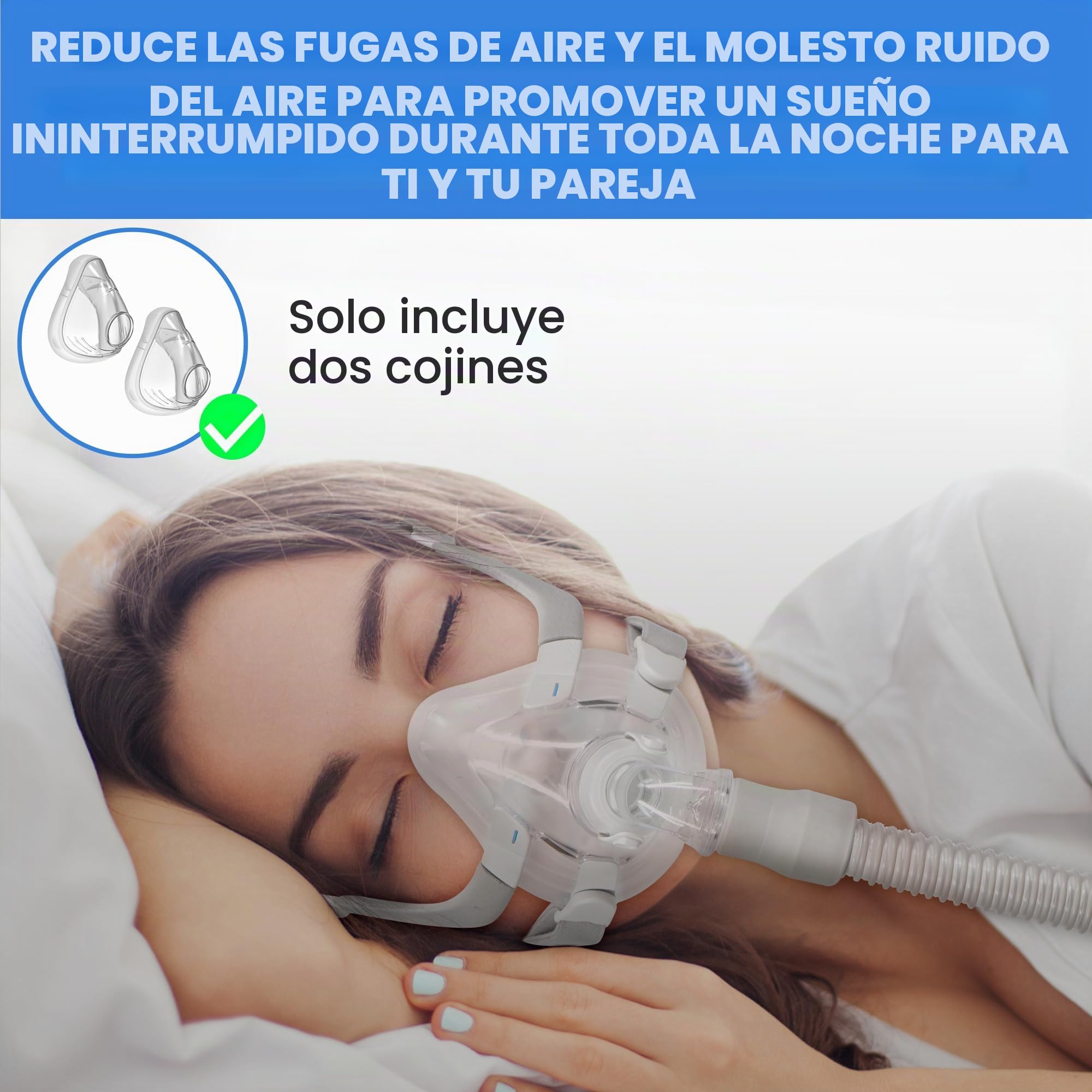 Paquete de 2 máscaras de repuesto (L) para Airfit F20, sellado fiable y ajuste más suave, compatible con marco original, suministros de cojín de repuesto duraderos y de gran valor (L)