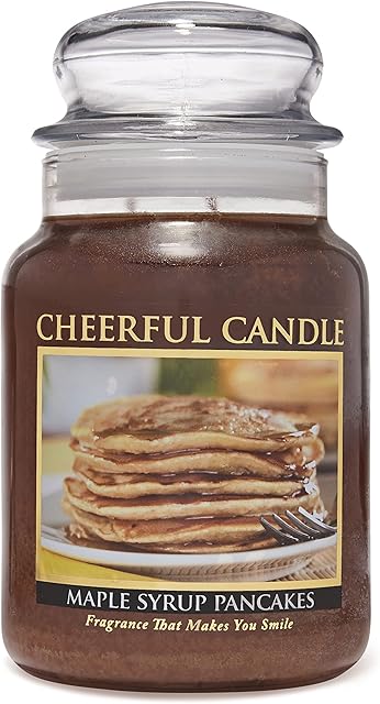A Cheerful Giver - Maple Syrup Pancakes - 24 oz Scented Candle Jar - Cheerful Candle -135 Hours of Burn Time, Candles Gifts for Women
