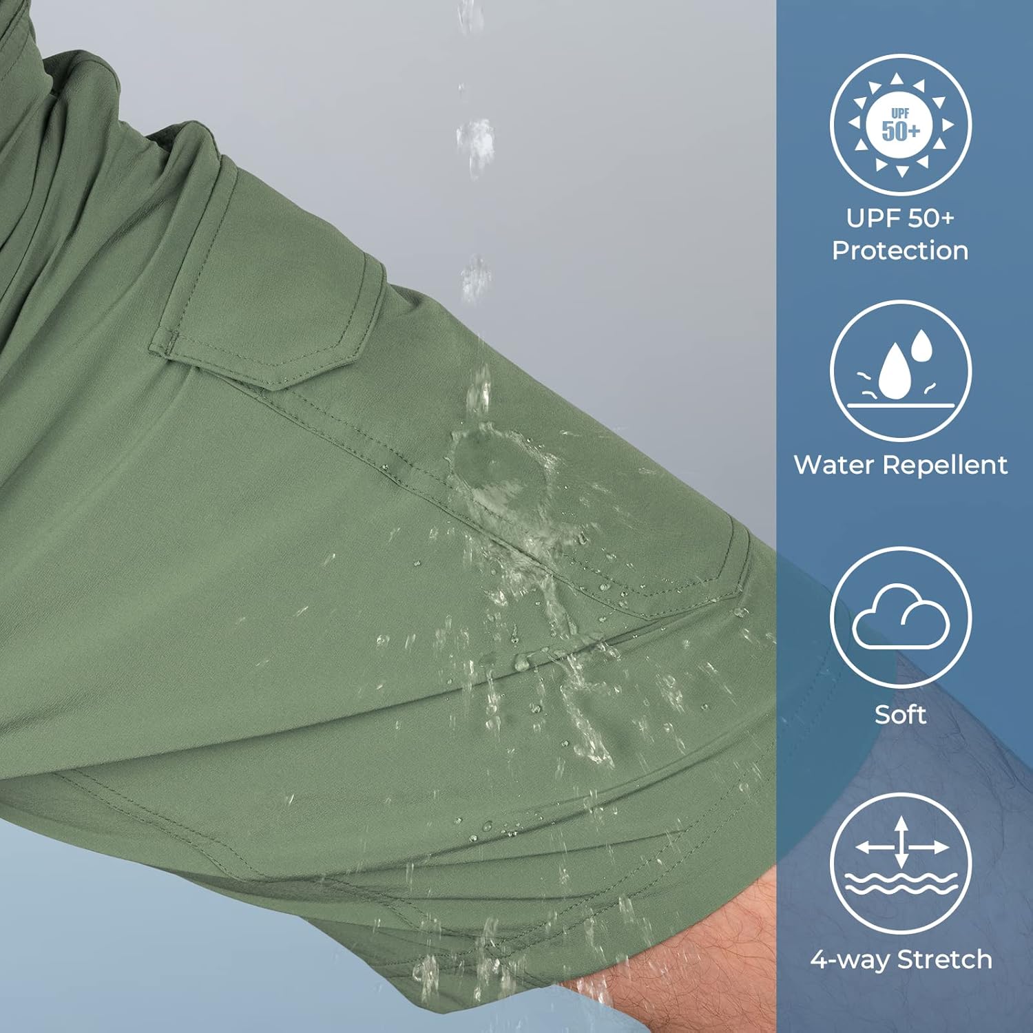 KastKing Men's Fishing Shorts, Hiking Shorts Quick Dry Comfortable UPF 50+, 7 Pockets, Shorts for Men, 10.5" Inseam - Image 7