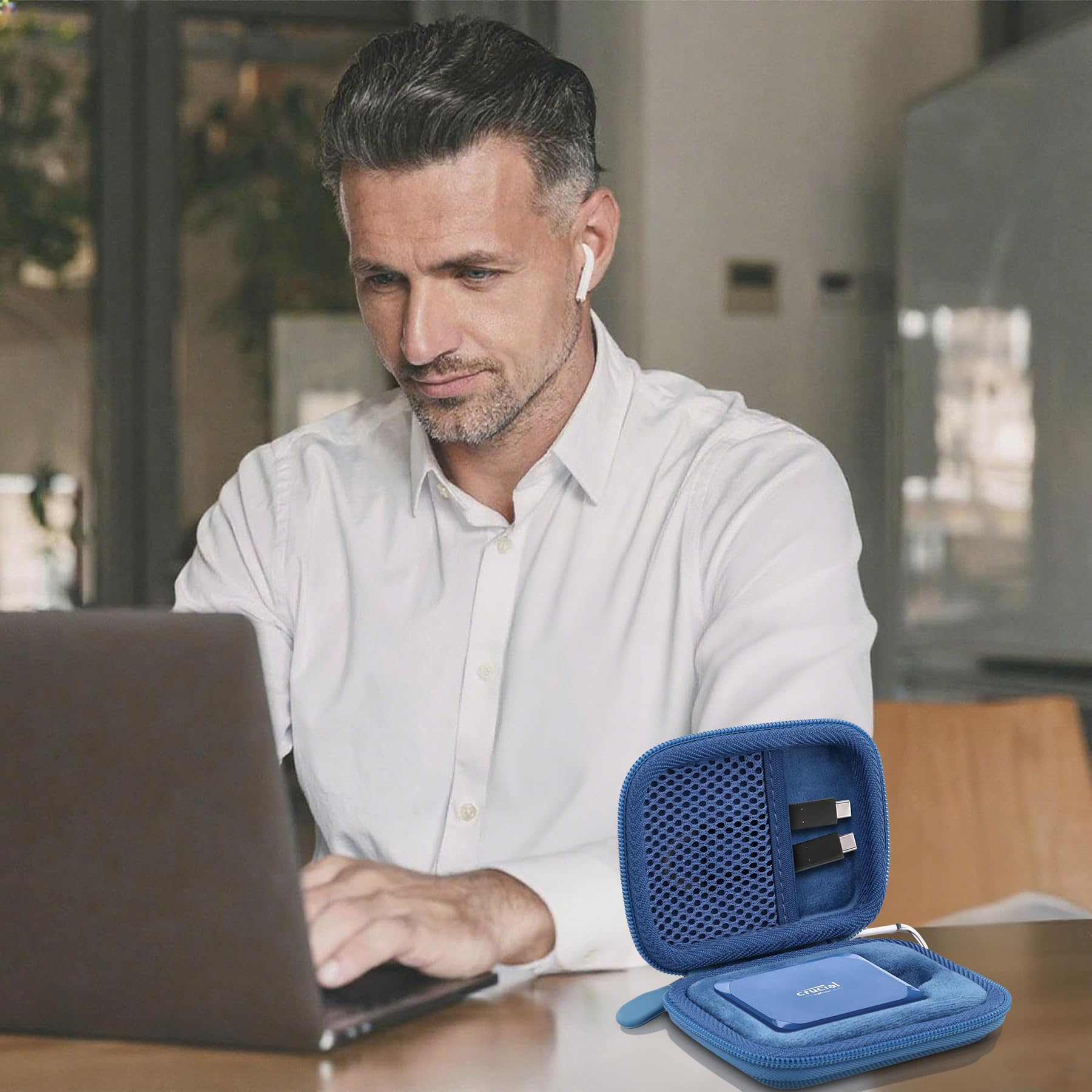 Aenllosi per Crucial X10/X10 Pro/X9/X9 Pro 1TB/2TB/4TB SSD Portatile, Custodia Protettiva per Unità USB Crucial, Organizzatore per SSD Esterni, Blu (Solo Custodia)