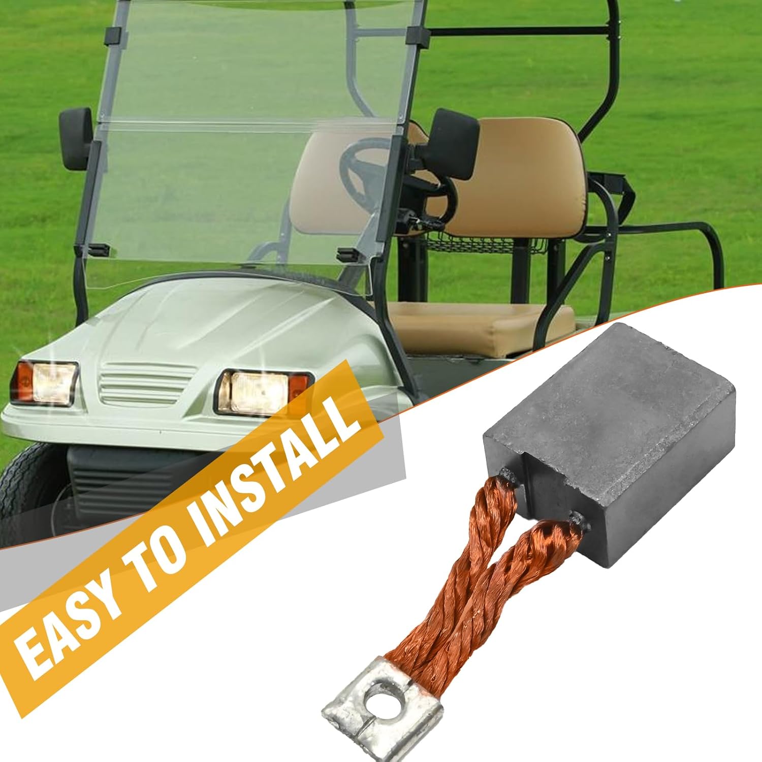 8 Pcs 102938601 3.7 HP Golf Cart Starter Brush Kit, Replacement for Club Car DS L6 L8 8-Passenger Golf Cart
