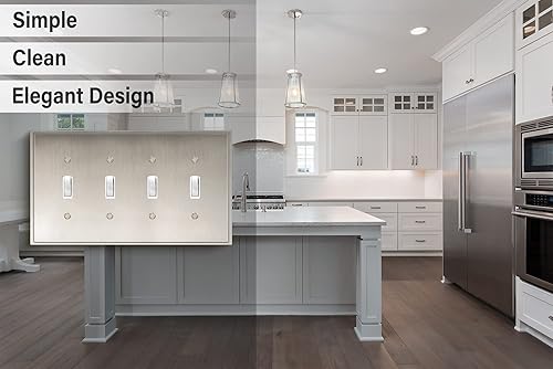 Miniatura 4 de Placa decorativa suave y moderna de pared, tapa de salida de la placa del interruptor, aleación de zinc sólida y duradera (palanca doble, níquel