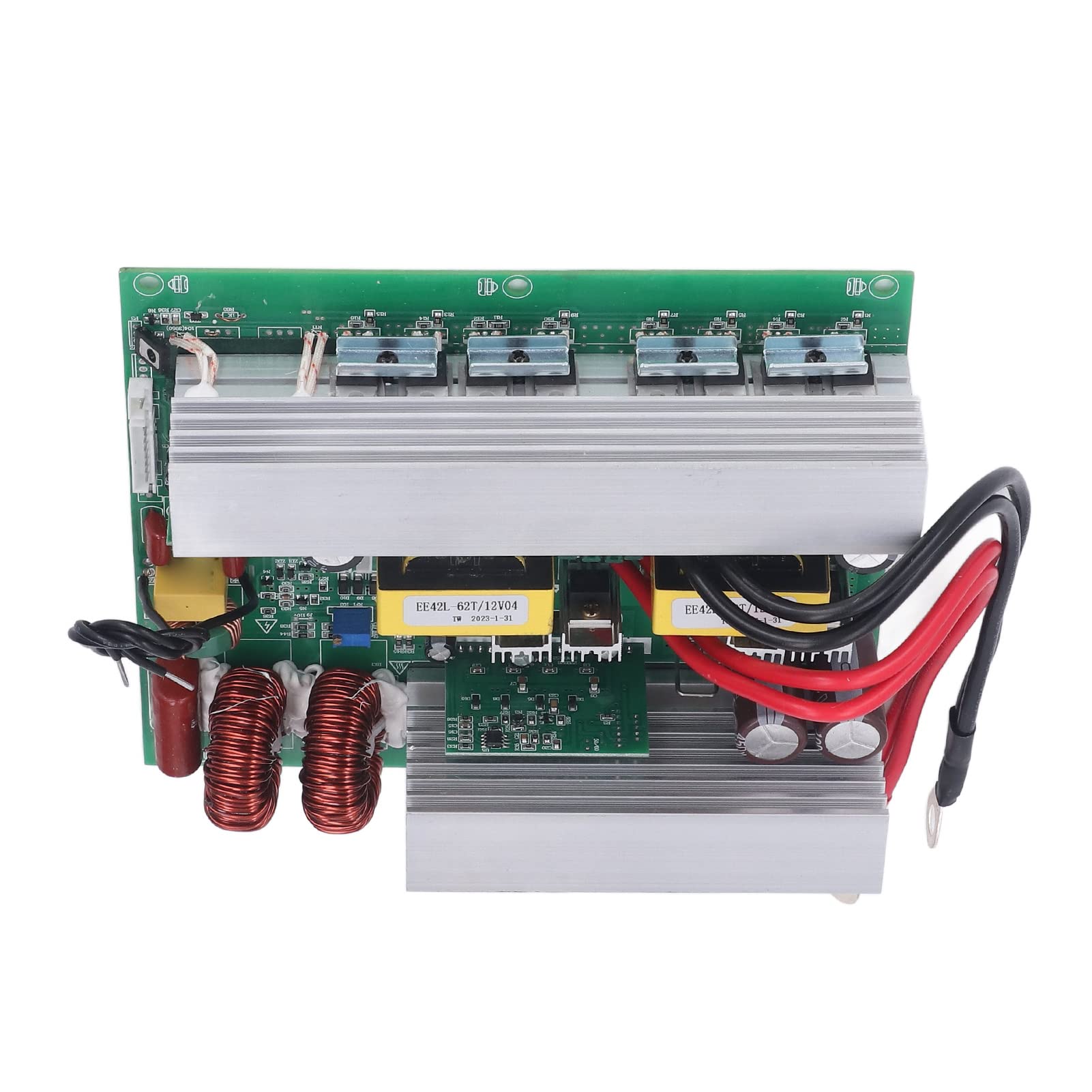 Falownik Czystej Fali Sinusoidalnej, Aluminiowa Płytka Falownika 1000 W DC12V do AC220V, Moc Szczytowa 2000 W, wydajność 95%, 6 zabezpieczeń do Podróży Samochodem Kemping Home Backup