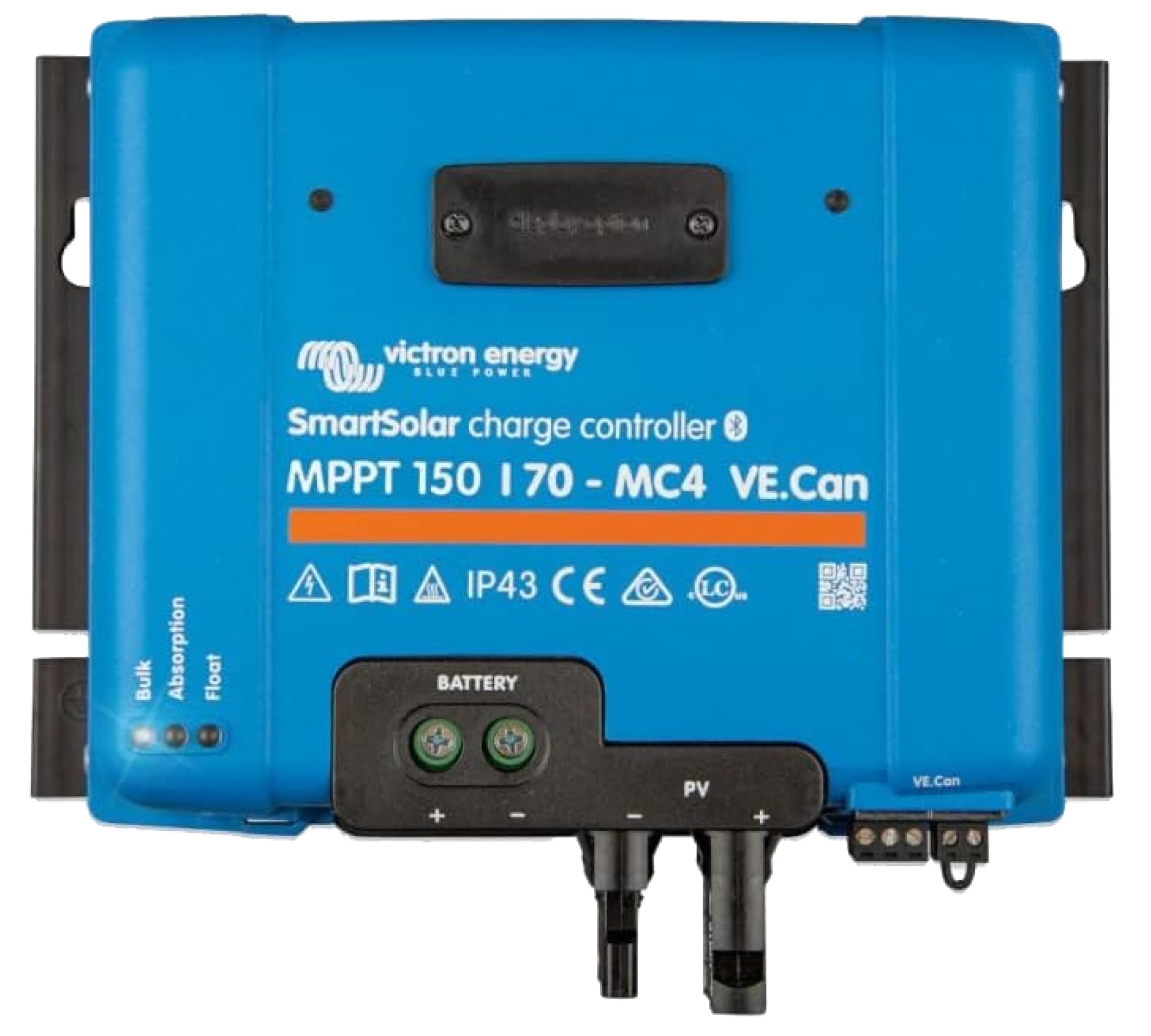 Victron Energy SmartSolar MPPT MC4 VE.Can 150V 70 amp 12/24/36/48-Volt Contrôleur de Charge Solaire (Bluetooth)