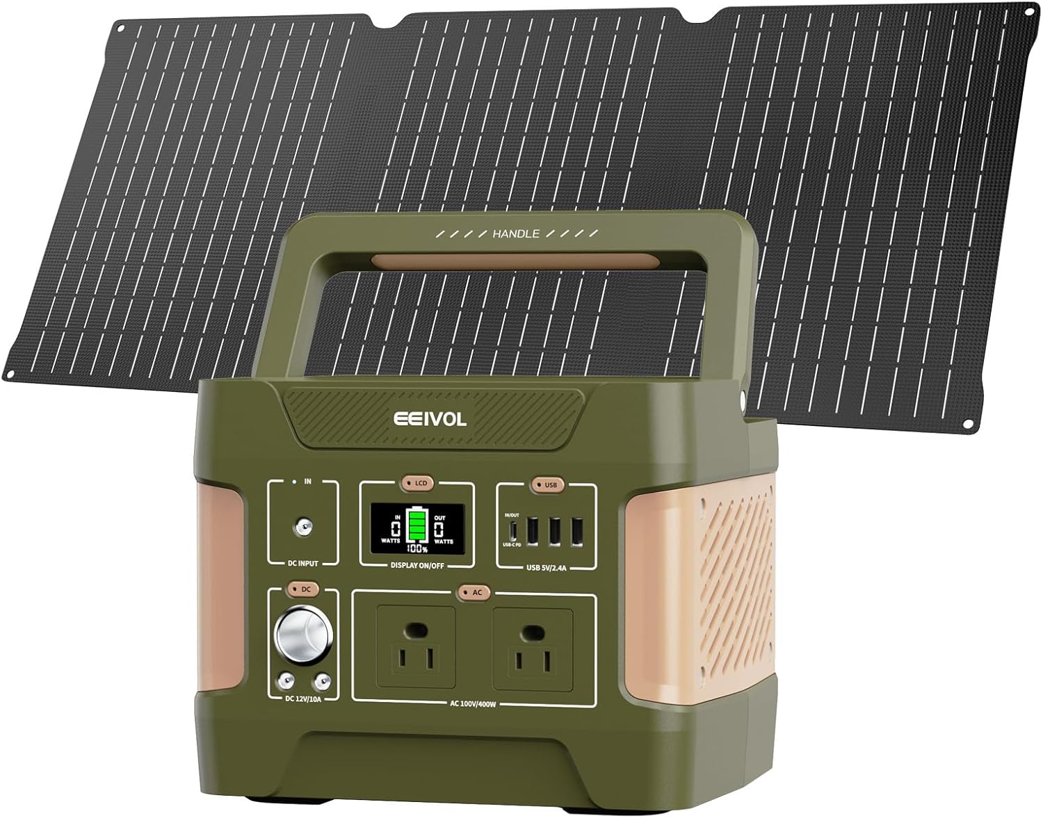 EEIVOL ポータブル電源 355Wh ソーラーパネル40W 出力400W (瞬間