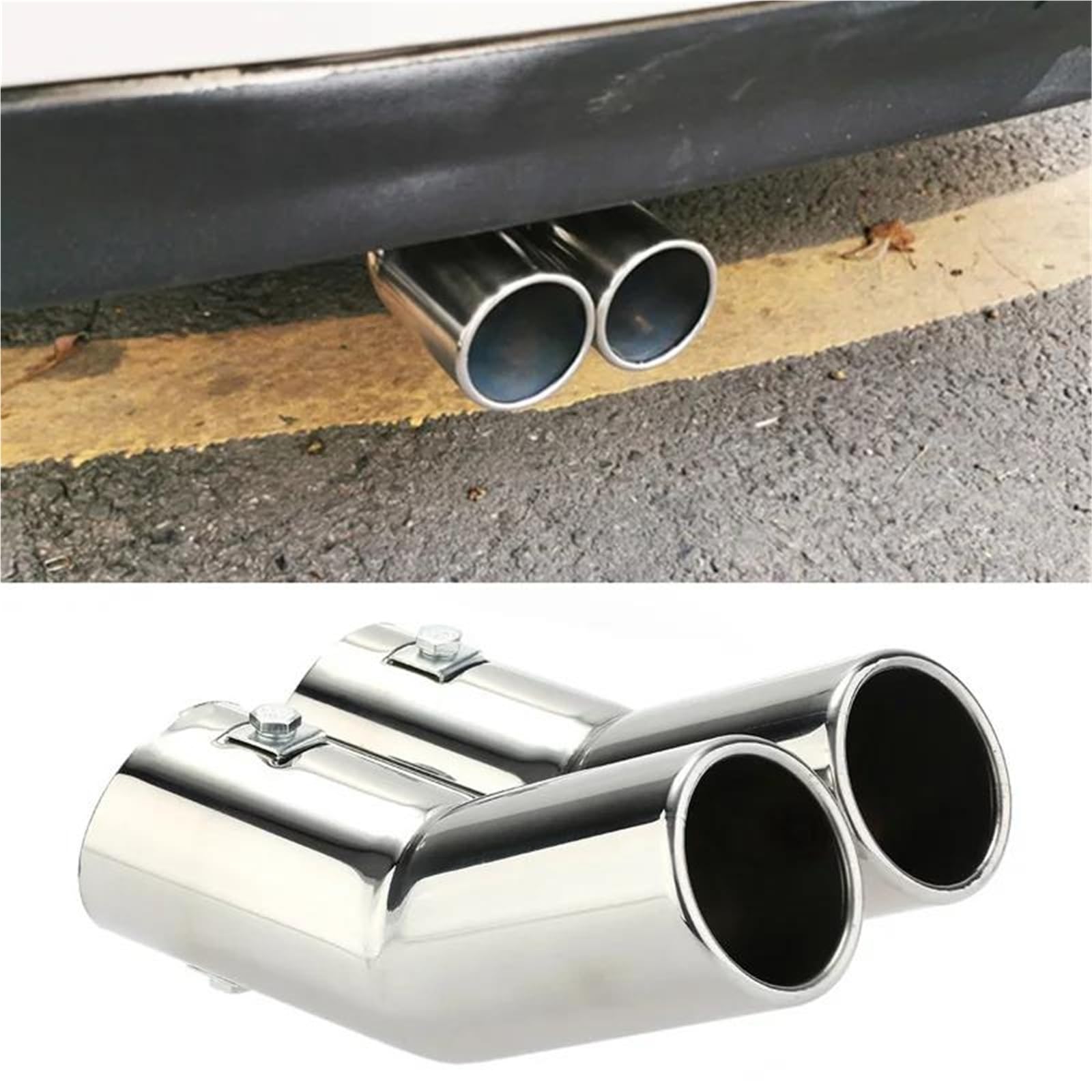 Tubo Scarico Terminali di Scarico per VW per Golf 4 per Bora per Jetta terminali di Scarico Doppi in Acciaio Inossidabile Terminale Scarico