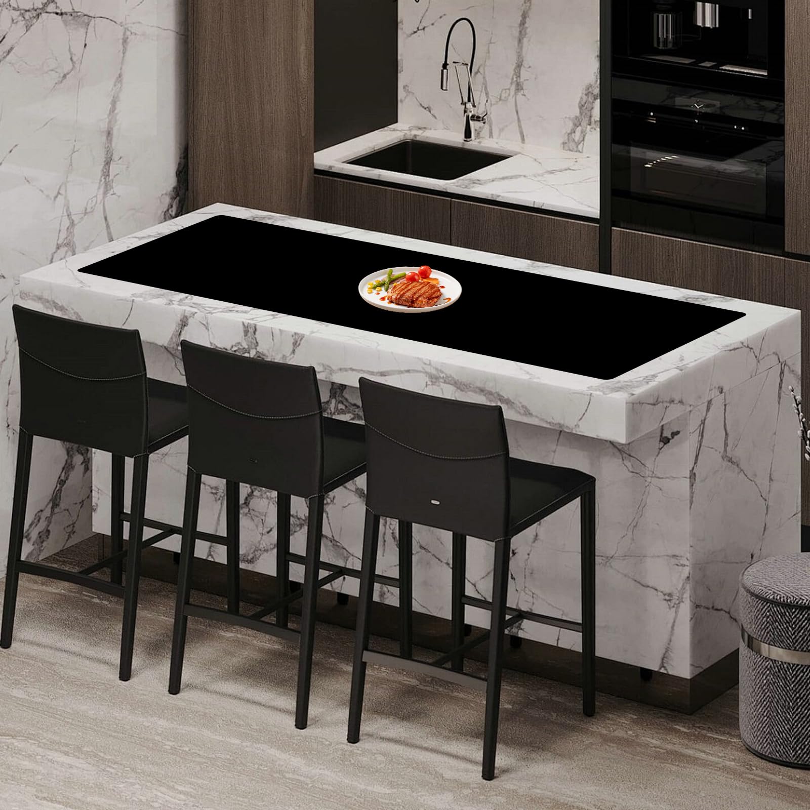 Photo 1 of ***SIMILAR ITEM***
Extra Large Silicone Mats for Kitchen Counter, 78.7''x15.7''(200cmx40cm) Heat Resistant Kitchen Island Protector Mat, Large Countertop Protector, Multipurpose Cuttable Silicone Mat, Black