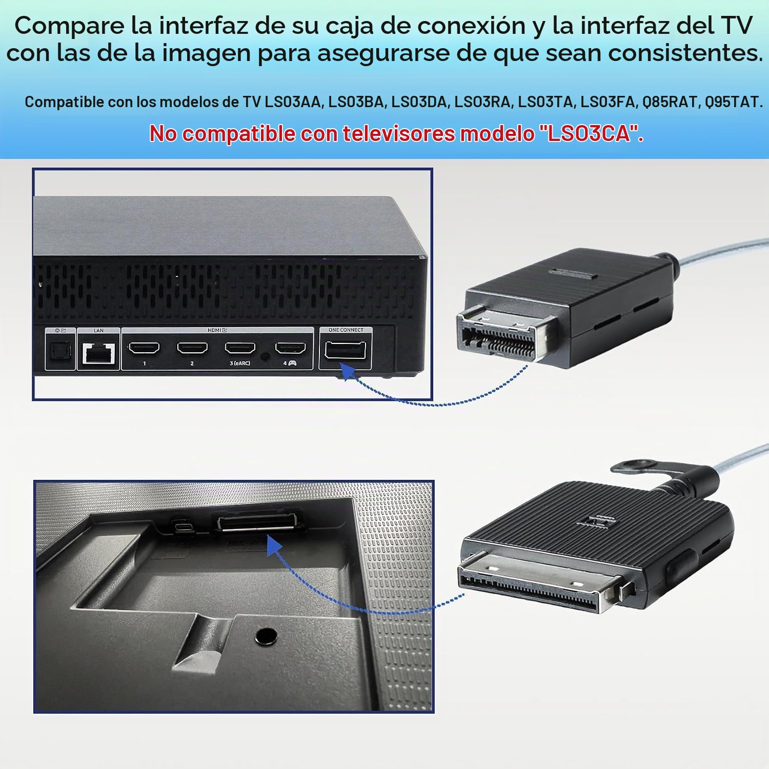 Cable de conexión de 5 m / 16.4 pies BN39-02470A Compatible con Samsung The Frame QLED 4K Smart TV One Cable de conexión invisible QN43-QN85LS03B (BN39-02470A)
