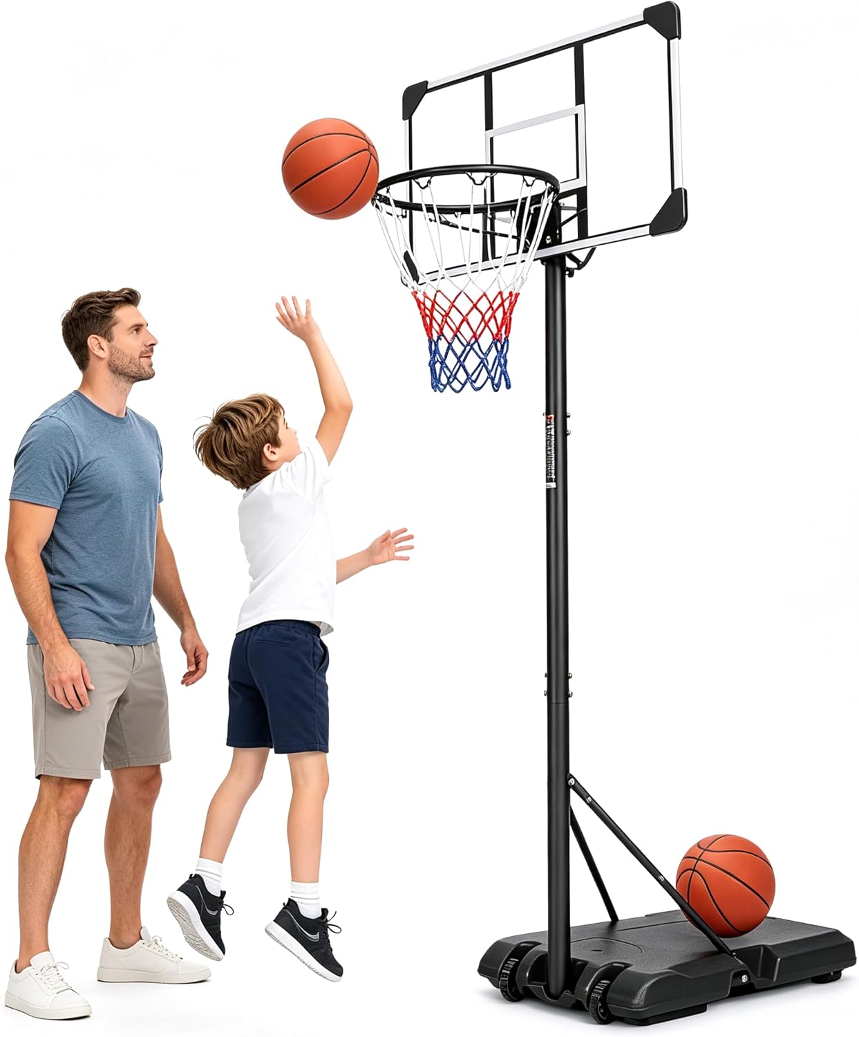 Portable Basketball Hoops Outdoor Adjustable Height Basketball Goal for Kids Youth Adults in Backyard/Basketball Court/Garage/Indoor Shatterproof Backboard Canasta De Basketball