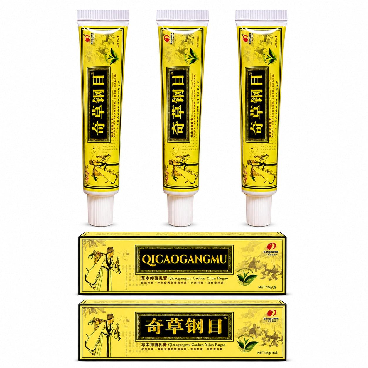 Official Seller - QICAOGANGMU Chinese Herbal Cream - Steroid Free, Natural Relief for Skin Issues - Pack of 3