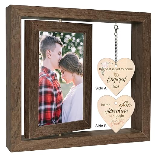EYITUPC Rotating Floating Mr and Mrs Picture Frame, Newlywed Just Married Wedding Gifts for Couples 2023, First Christmas As Mr & Mrs Gifts 2023