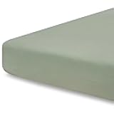 Single Solid Premium Fitted Baby Crib Sheets for Standard Crib Mattress - Ultra-Soft Cotton Blend, Safe and Snug, and Stylish Solid Crib Sheet (Sage Green)