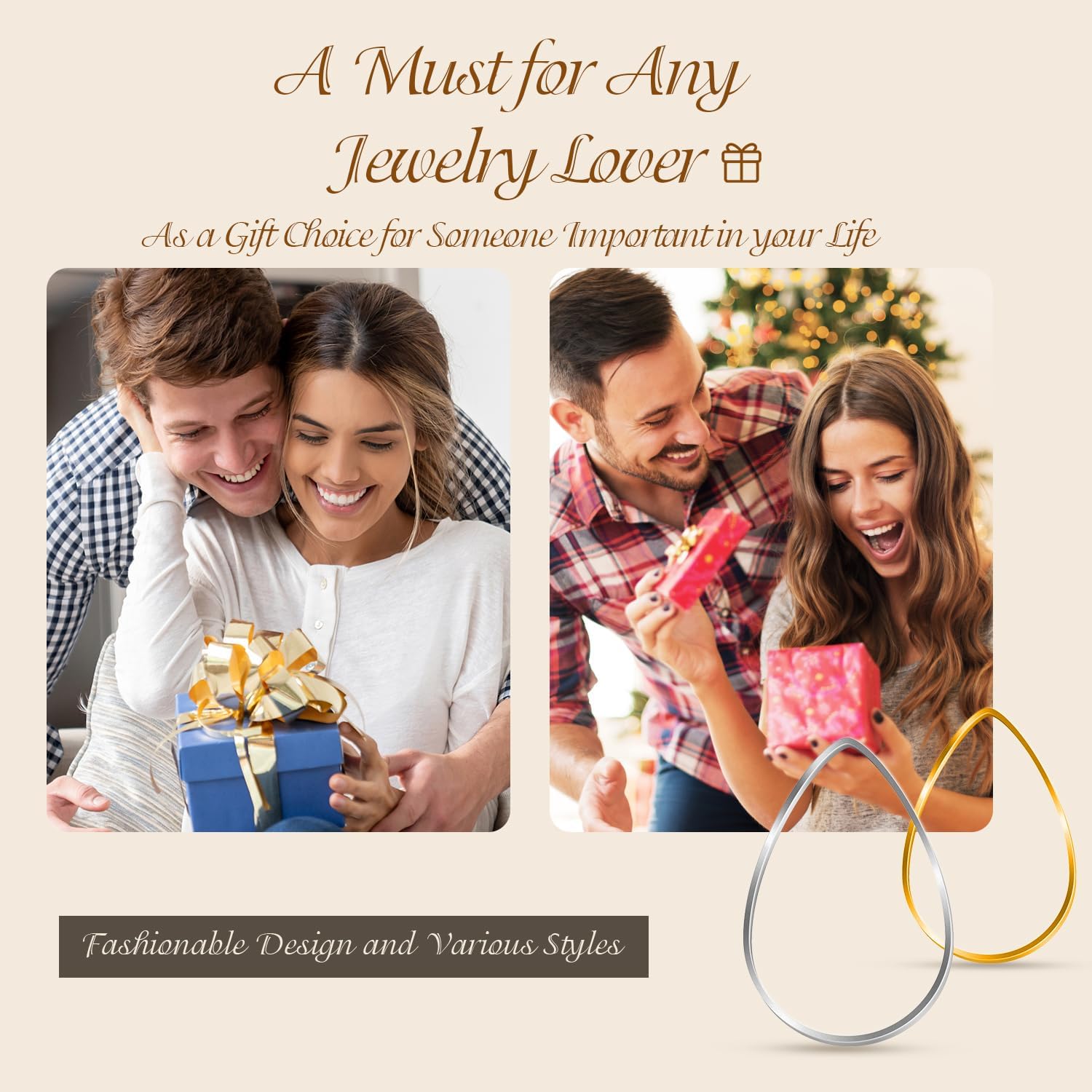 72Pcs Teardrop Hoop Earrings for Jewelry Making DIY Crafts Beading Hoop Earring Making Necklace(Rose Gold & White K) (72PCS White K/KC Gold) - Image 7