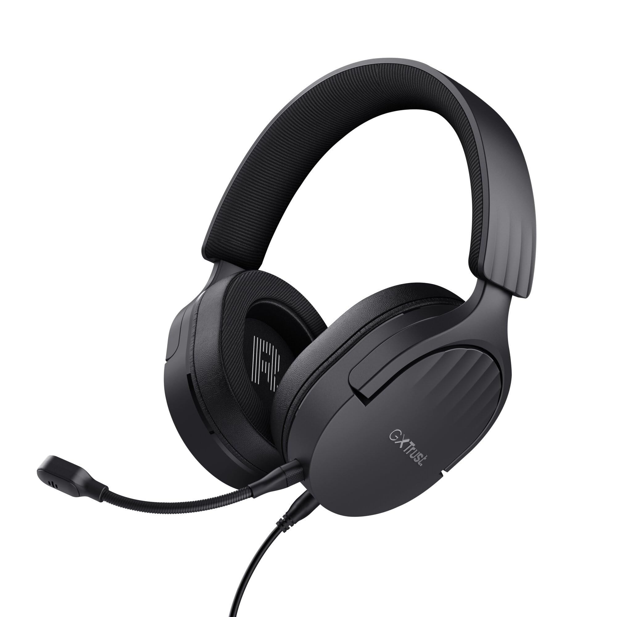 Trust Gaming GXT 489 Fayzo Cascos Gaming para PC, PS5, PS4, Xbox Series X|S, Switch, Mobile, 3.5 mm, 85% Plástico Reciclado, Auriculares Over-Ear Micrófono con Cancelación de Ruido - Negro