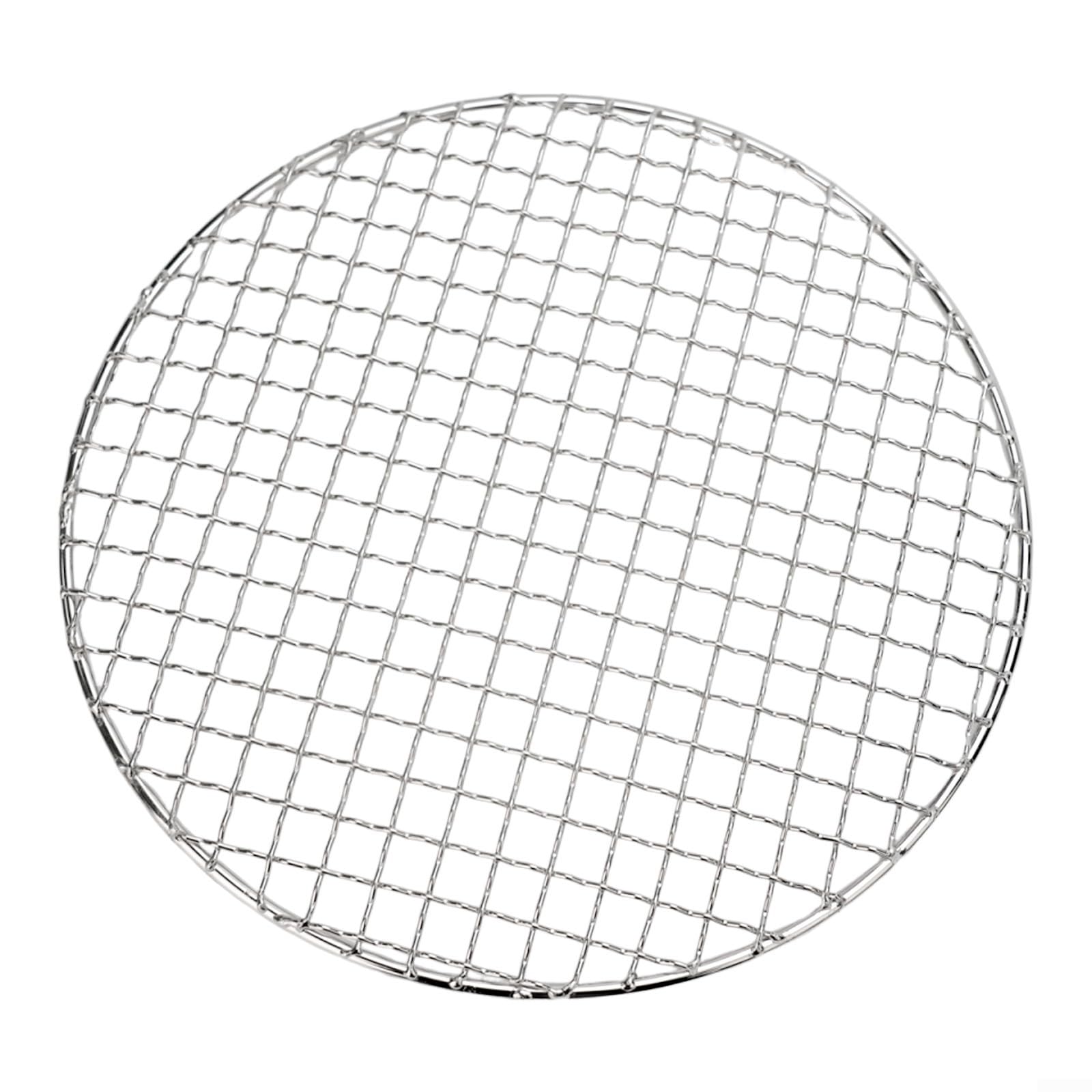 Grille ronde en acier inoxydable pour barbecue - Grille de cuisson en maille pour barbecue à charbon de bois - 25 cm