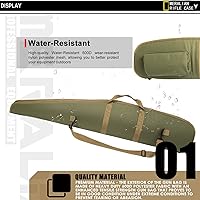 Vista 15 de 44/48/52 Inch Rifle Case,Water-Resistant Shotgun Case with Zipper Pocket for Scoped Rifles. Blk