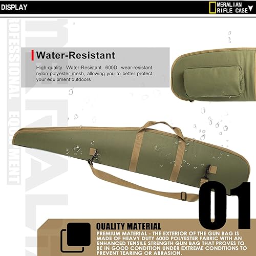 Miniatura 9 de Funda para rifle de 444852 pulgadas, resistente al agua, con bolsillo con cremallera para rifles con alcance.