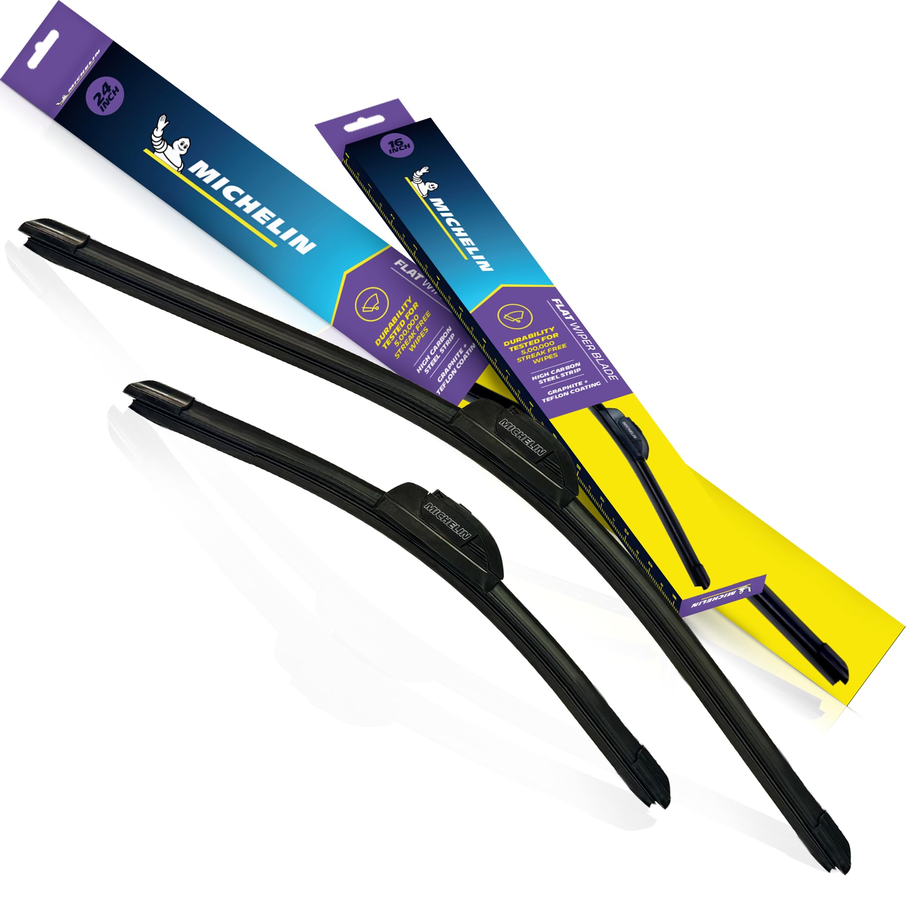 MICHELIN 13108 - Set spazzole tergicristallo, lunghezza 600/400 mm, colore: Nero