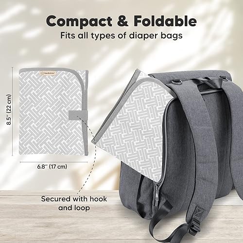 Miniatura 2 de KeaBabies Cambiador de pañales portátil y organizador de pañales para bebé, tapete cambiador plegable impermeable para bebés, organizador grande