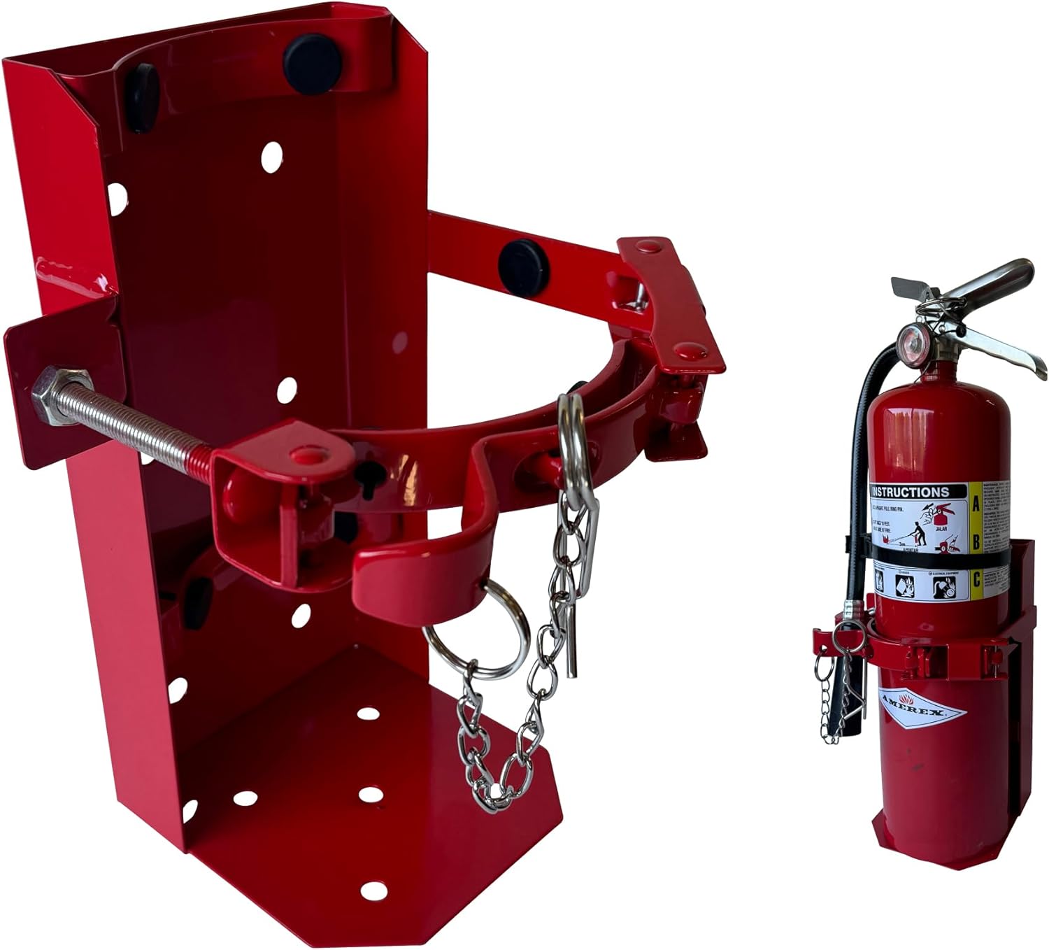 Heavy Duty 10 LB Fire Extinguisher Mount Bracket for Vehicle and Building for 10lb Dry and/or 5lb Co2 5.25" Diameter, Generic for 809 by amerex