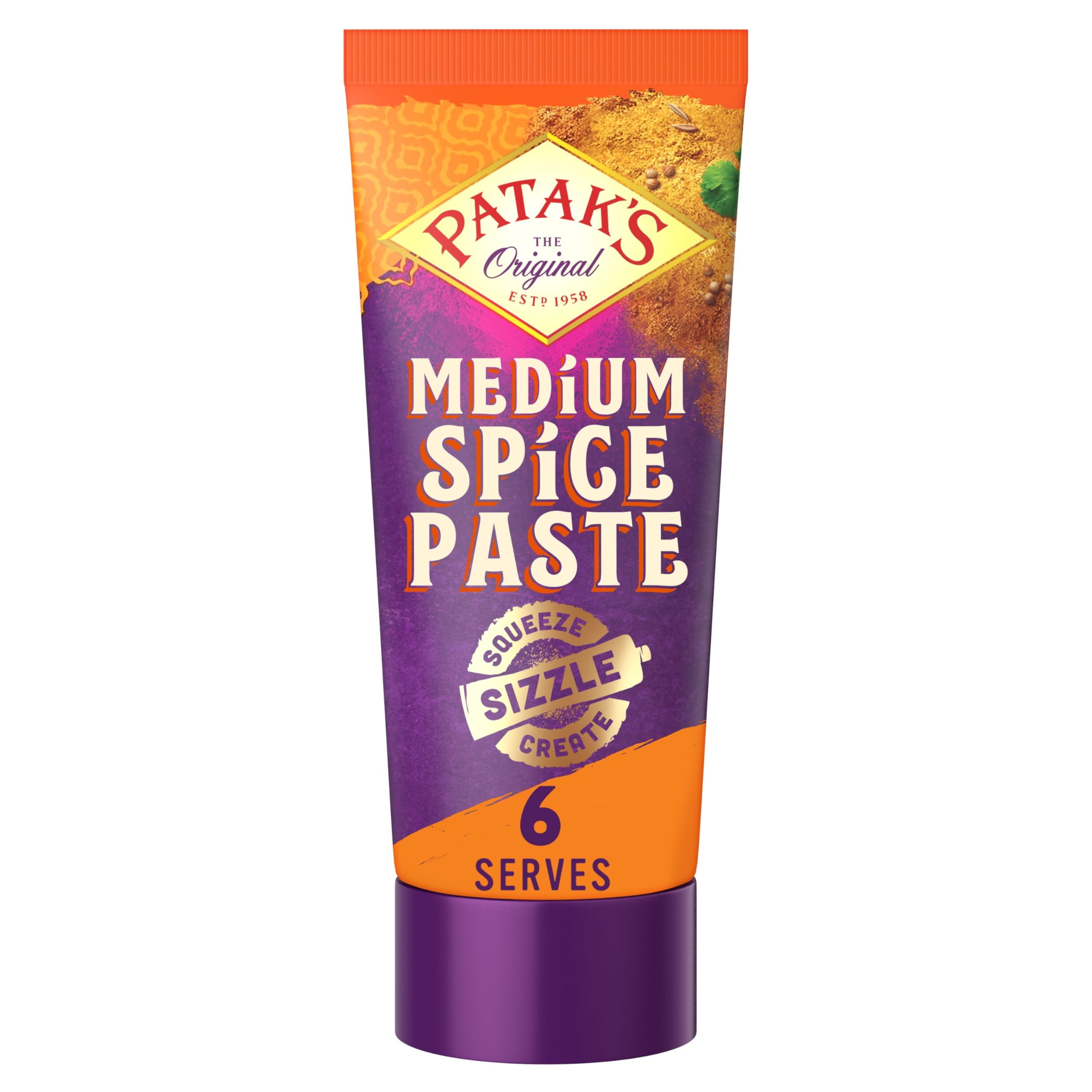 Patak's Medium Spice Paste 135g | Authentic Indian Curry Simmer/Cooking Spice Paste | Serves 8