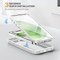 Vista 735 de Diaclara - Funda diseñada para iPhone 15 Plus de 6.7 pulgadas, transparente, cuerpo completo, con protector de pantalla, resistente de protección