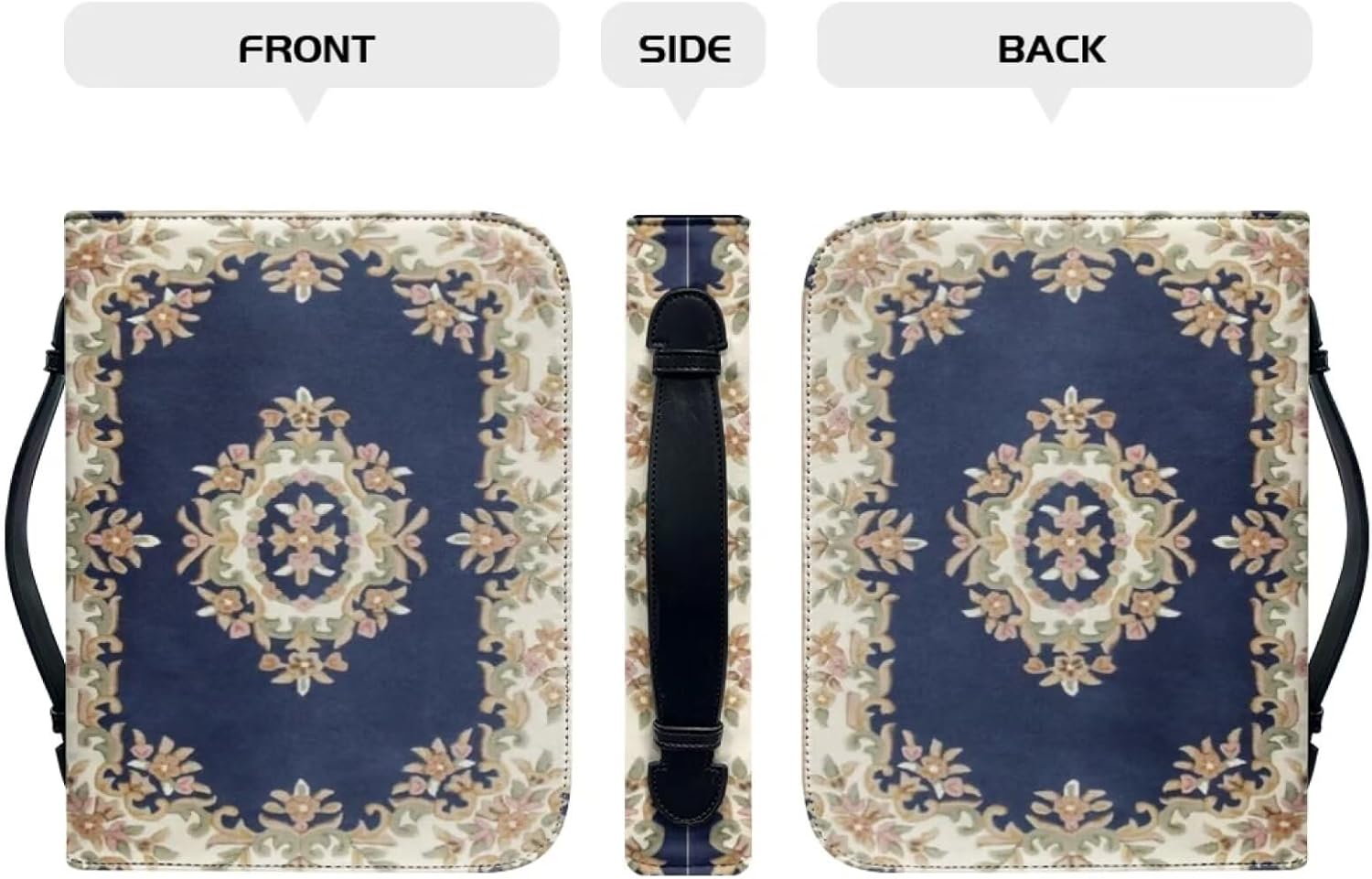 Retro Style Bible Book Cover for Women Men Bible Carrying Book Case for Women Bible Carrying Tote Bags Study Supplies Bible Journaling Kit Church Bag Christian Gifts-size：2XL