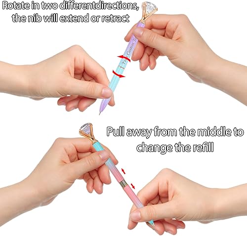 Miniatura 6 de FwSYouMAI 1 bolígrafo de diamante con cristal, bolígrafos personalizados a granel con grabado sin nombre, bolígrafos de diamante personalizados,